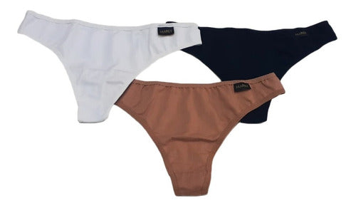 Pack of 3 Assorted Cotton Lycra Culotteless Panties by Marey 400 0