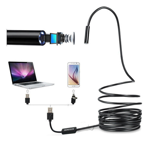 Camara Cable Endoscopica Micro/usb Led Celular Android 5m 0