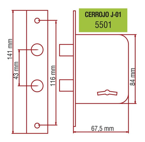 Cerrojo Elisil 5501 J01 Acero Zincgrip - Ferrejido 1