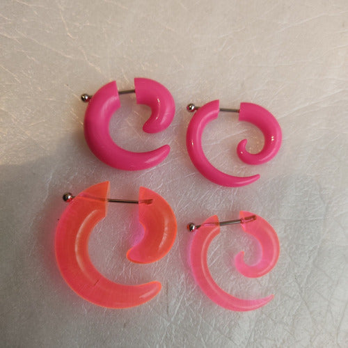 Acrylic Steel Spiral Fake Expander Horn Earrings Piercing 3-4 cm 92