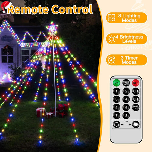 Ollny Christmas Tree Lights 340 LED Waterproof IP67 Cascade 4