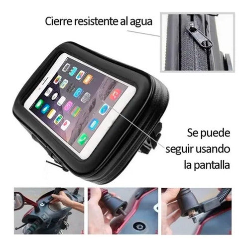 Soporte Impermeable Con Agarre Para Espejo De Moto 1