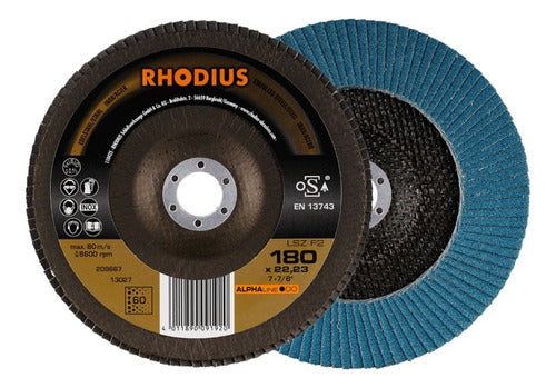 Rhodius 791164 Disco Flap 180mm 7pulgadas Grano 60 0