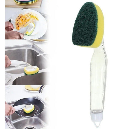 Sponge Brush Dispenser Dishwashing Detergent Cleaning Cup 3