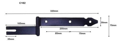 Corvex Colonial Hinge for Wall Mounting 20cm Pack of 2 1