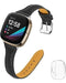 Joyozy Malla Cuero + Protector Pantalla Fitbit Sense/Versa 3 Negro 0