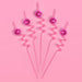 Xo, Fetti Reusable Pink Disco Ball Straws for Themed Parties 0