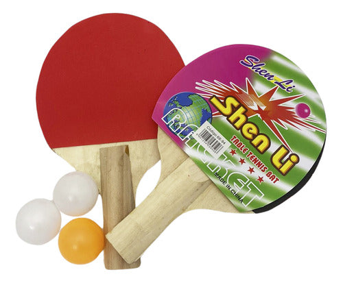 Shen Li Set Ping Pong 2 Paletas + 3 Pelotas 0