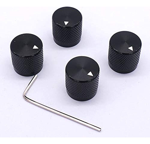 Taiss Black 17x17mm Aluminum Rotary Knobs - Set of 4 Pieces 1