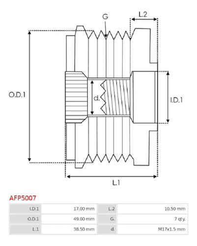 Polea Alternador Renault Koleos / Laguna / Megane 1