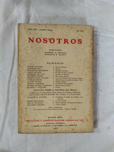 Revista Nosotros 217 1927 Alfonsina Storni Frugoni Yunque 0