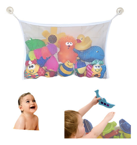 Kids Bath Time Toy Storage Organizer Suction Cup Bag 0