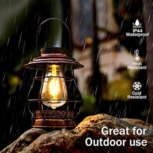 Haroundxing 1 Pack Solar Outdoor Garden Decorative Hanging Lanterns 3