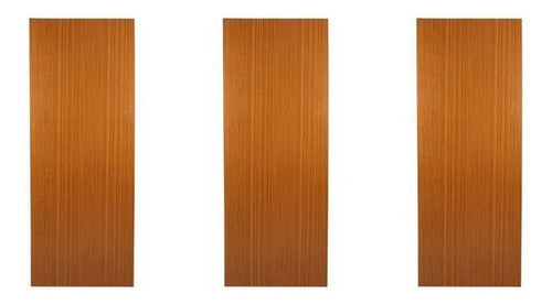 3 Folhas De Porta Madeira Lisa 210x72cm Espessura Fhwt 0