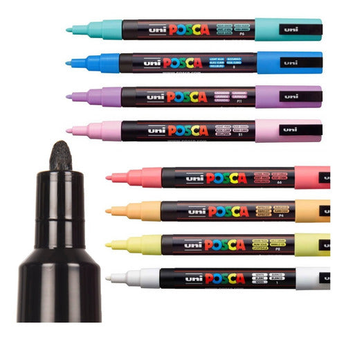 Pack of 30 Uni Posca PC-3M Markers - All Colors - Artistic Stationery Fader 0