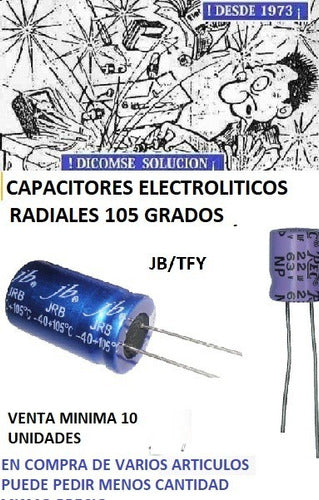 Capacitor 105° 47 Uf X 400v -16 X 26mm X 2 U 0