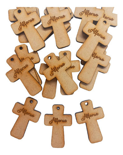 Personalized MDF Crosses 5cm Souvenirs for Communion - 20 Pack 1