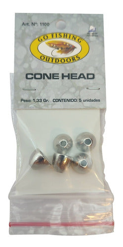 Go Fishing Cone Heads Go Fishing Metalicos 10mm 5pcs Atado De Moscas 3