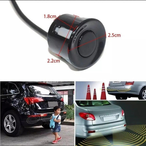 Racing Universal Parking Sensors with Display and Sound - Black 5