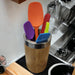 We Glam Bamboo Utensil Holder + 5-Piece Silicone Utensil Set 1