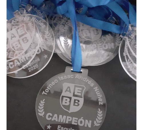 75 Medallas Personalizadas - Acrilico Grabado + Cinta 4