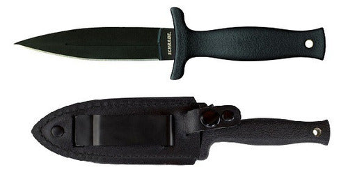 Schrade Cuchillo Daga De Bota Vaina Cuero 0