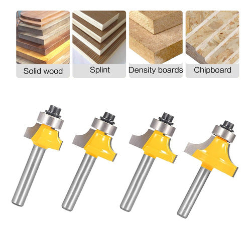 Totowood Router Bit Set, 6 Mm Shank, Radius From 3 To 8 Mm 4