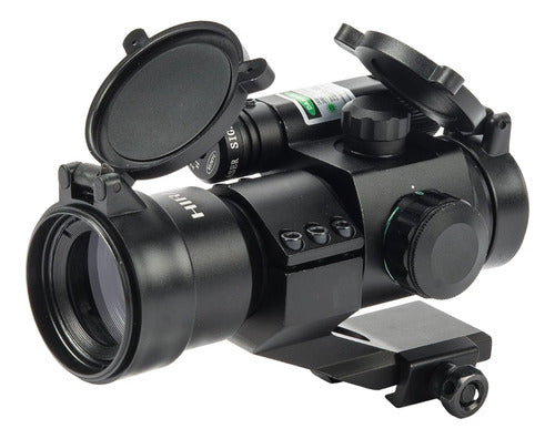 Tactical Red Dot Sight 1x30 5MOA with Laser for Rifles - Picatinny Cantilever Mount 1