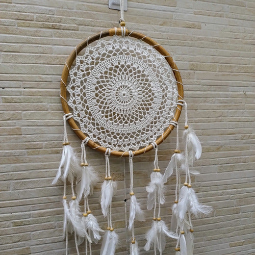 Atrapasueños Plumas Importado Indonesia Diseño Crochet 94 Cm 2