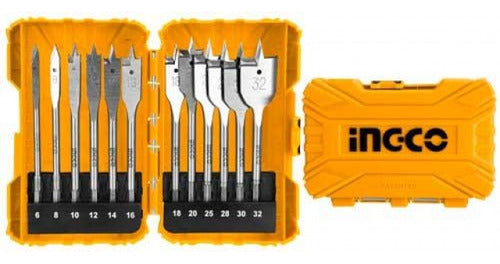 Ingco 12-Piece Flat Drill Bit Set AKDL1201 for Wood 0