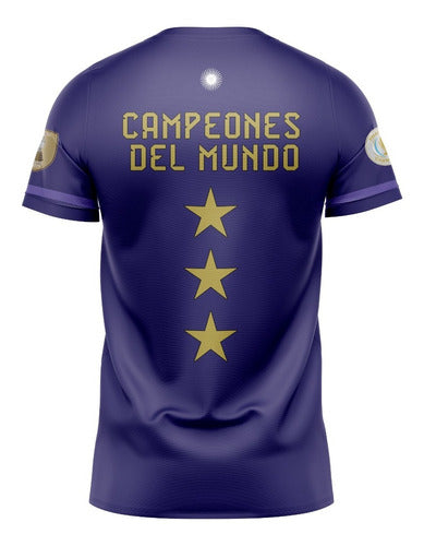 Argentina World Champion Three Stars Violet T-shirt 1
