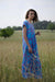 TLS Turquoise Print Long Dress 1