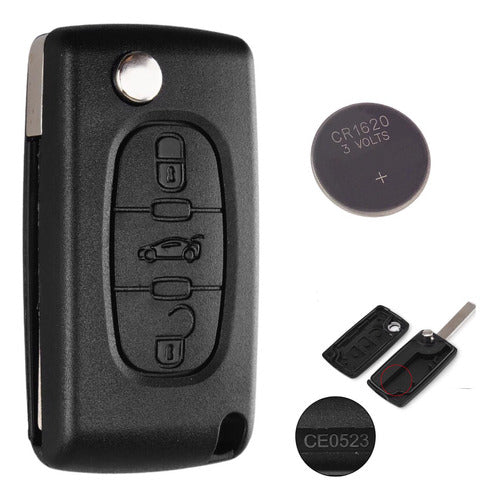Car Key Shell + 3-Button Battery HU83 CE0523 S/Portap 0