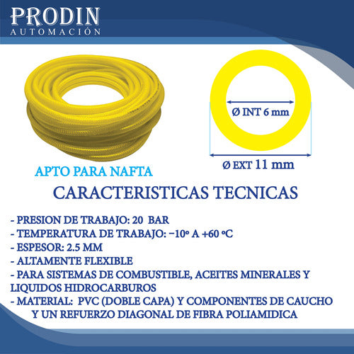 PVC Hose for Hydrocarbons 1/4 6mm 15 Meters 1