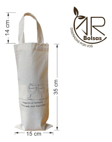 Ar Bolsas - Canvas Tote Bag Design Cups 15 X 35 Pack of 100 Units 2