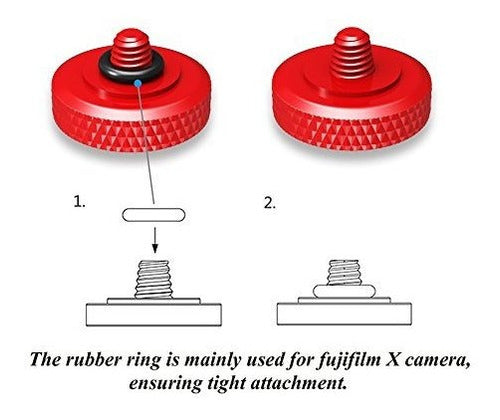 Jjc Deluxe - Boton De Disparador Para Camara Fuji Negro Rojo 2