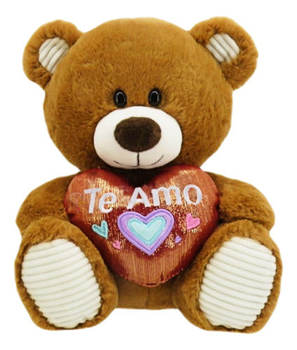 Importado Tws Plush Bear With Shiny Heart Embroidered I Love You Soft 0