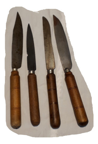 Set of 4 Vintage French Carbon Steel Knives 0