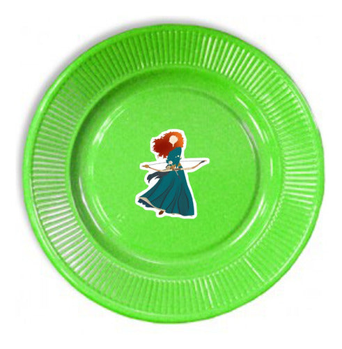 Soria Miguez Pack of 10 Disposable Plates Cotillon Merida Valiente Princess 0