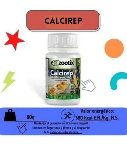 Exzootix Vitamina Calcio Para Reptiles Calcirep 80g 1