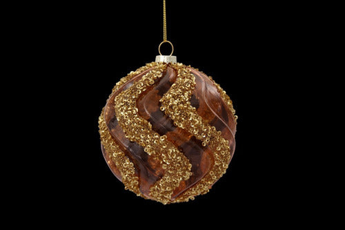 Christmas Ornaments 10cm Ball Decor Set of 2 Units Gold 1