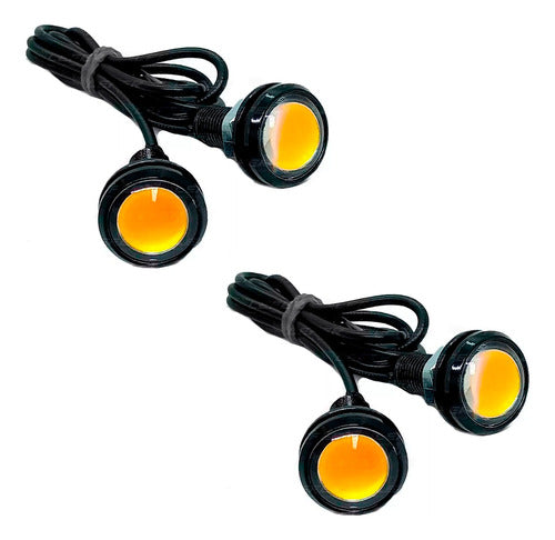 Guiños Led Para Moto - Con Lupa Ojo De Aguila Ambar X 4 Unid 0