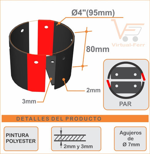 Soporte Para Vigas De Rolos O Postes De 4 (ø95mm) (apr-4) 2