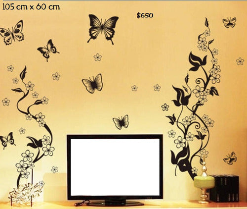 Pegotin Vinilo De Pared Enredadera Con Mariposas 0