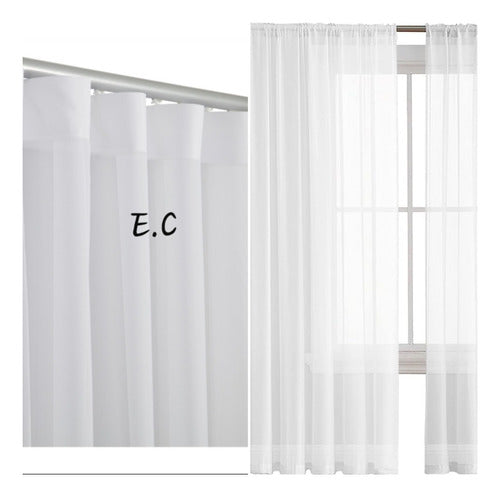 Elefante Cortinas Hechas En Voile Para Barrote O Riel 0