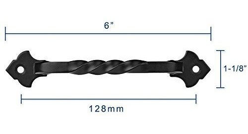 Lizavo Tp-128blk Rustic Matte Black Cabinet Pulls Twist Kitchen Cabinet Handles - 10 Pack 1