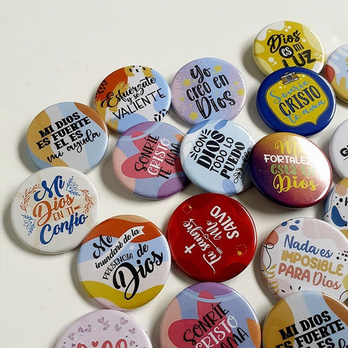 Pack of 60 Christian Quotes Button Pins 9
