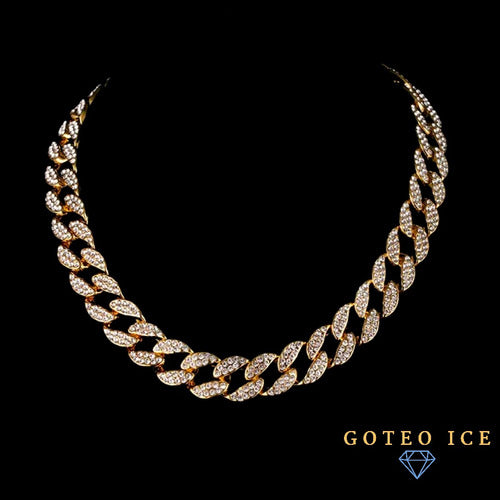 Cuban Chain Full Ice 15mm Gold/Silver 18k Diamonds 11
