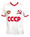 Vintage USSR CCCP White V-Neck T-Shirt 0