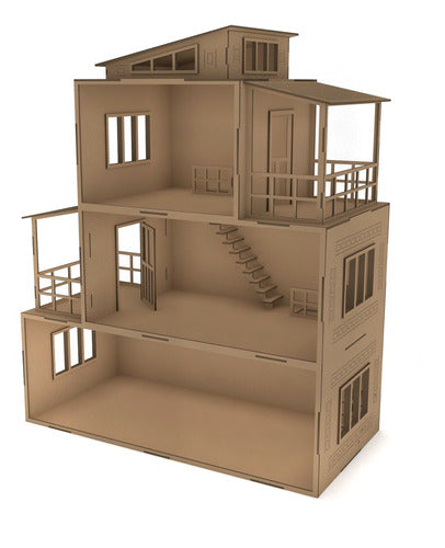 Dollhouse Lol in Fibrofacil Wood + Furniture Set 2